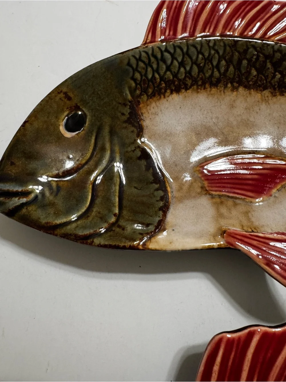 Vintage Pier 1 Imports Set of 2 Ceramic Fish Plates